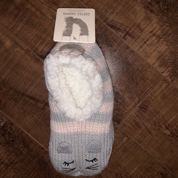 Coffee Shoppe Cat Ankle Slippers (Size S/M 5-7) - Picture 4 of 4